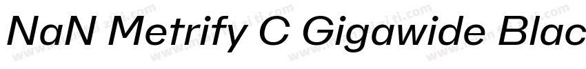 NaN Metrify C Gigawide Black Italic字体转换